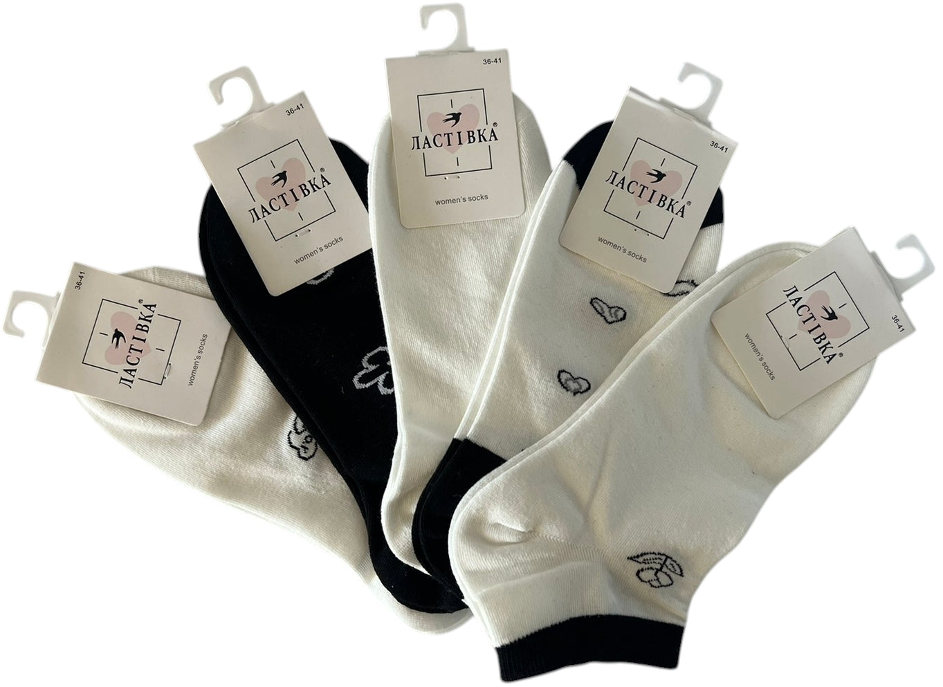 Lastivka C3337 Women's Short Socks, Size 36-41