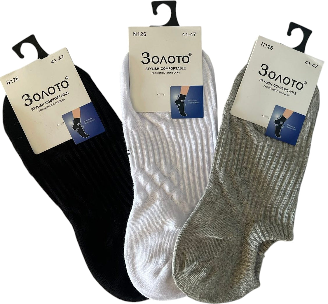 Zoloto N126 Men's Short Socks, Size 41-47