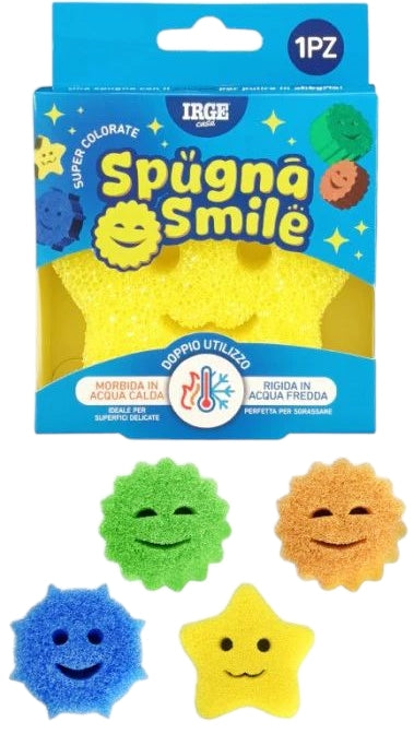 Irge Smile Scrub Kitchen Cleaning Sponge, 10 x 10 x 3 cm