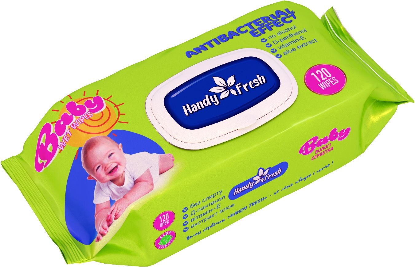 Handy Fresh Kids' Wet Wipes with Flip-Top Lid, 120 Count - Image 2