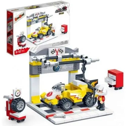 Banbao 8633 Speed Racing Tire Shop Building Set, 234 Pieces