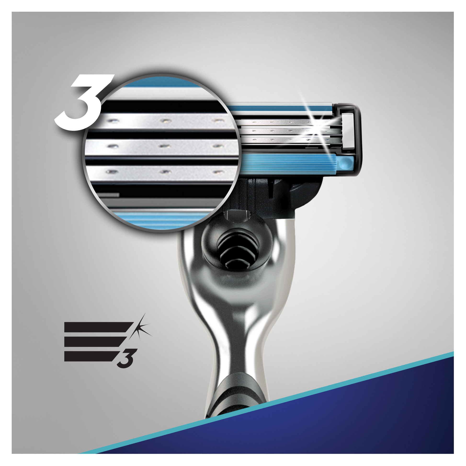 Gillette Mach3 Men's Gift Set: Razor with 2 Cartridges, Extra Comfort Shaving Gel 200 mL & Toiletry Bag - Image 3