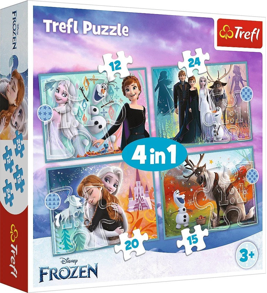 Trefl 34381 Frozen Amazing World 4-in-1 Puzzle