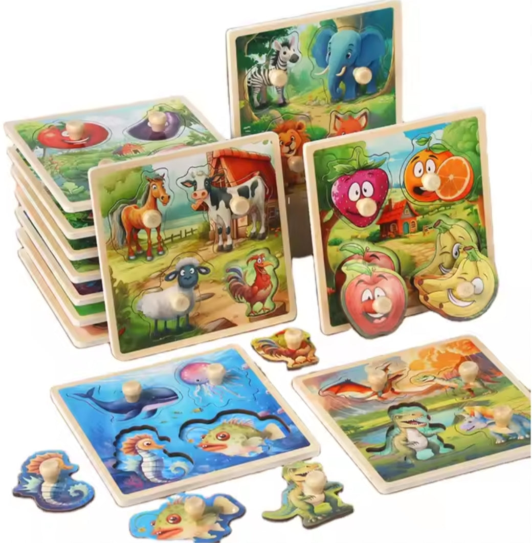 C71000 Wooden Inset Puzzles, Assorted