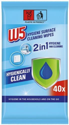W5 2-in-1 Disinfecting Wet Cleaning Wipes, 40 pcs