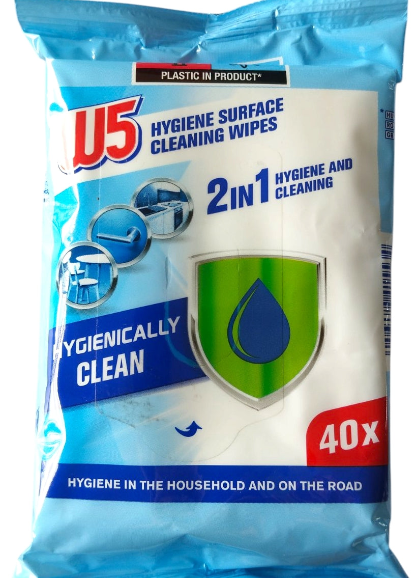 W5 2-in-1 Disinfecting Wet Cleaning Wipes, 40 pcs - Image 2