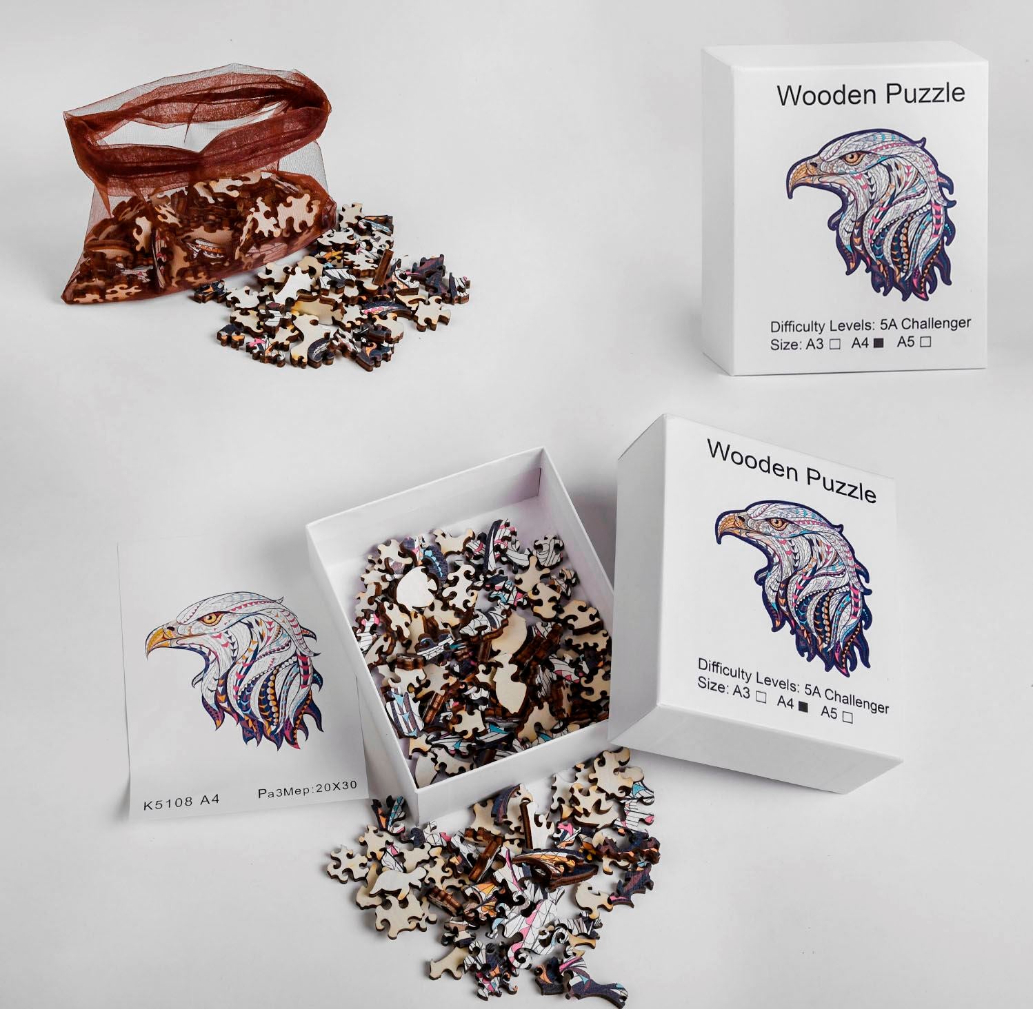Eagle K 5108 Shaped Wooden Puzzle, A4