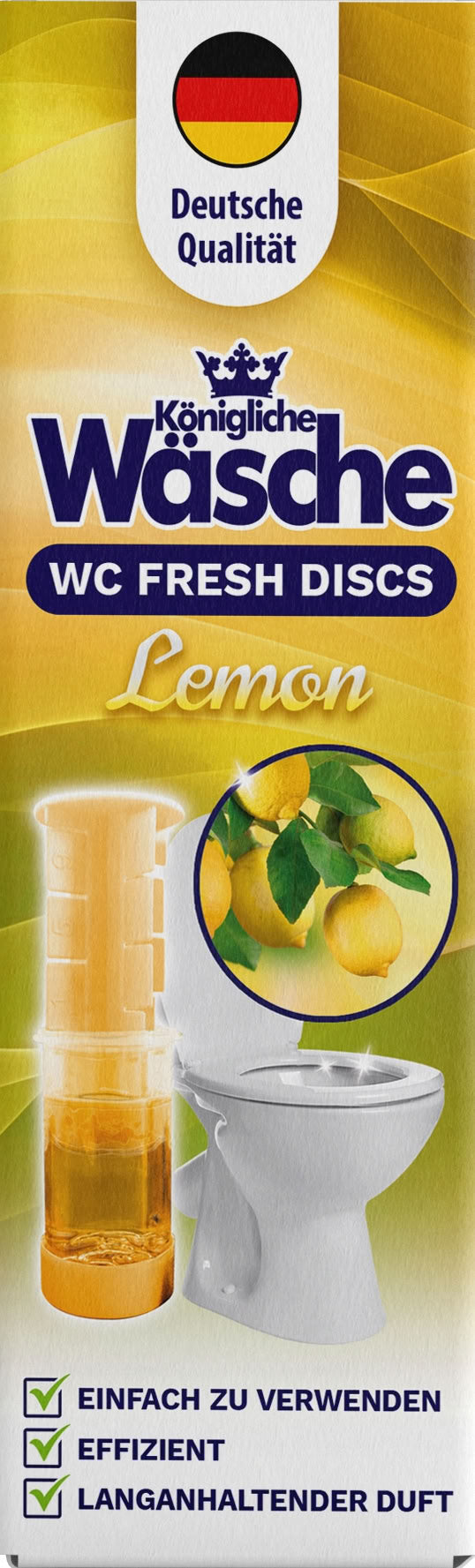 Konigliche Wasche Lemon Toilet Cleaning Gel Syringe, 60 mL