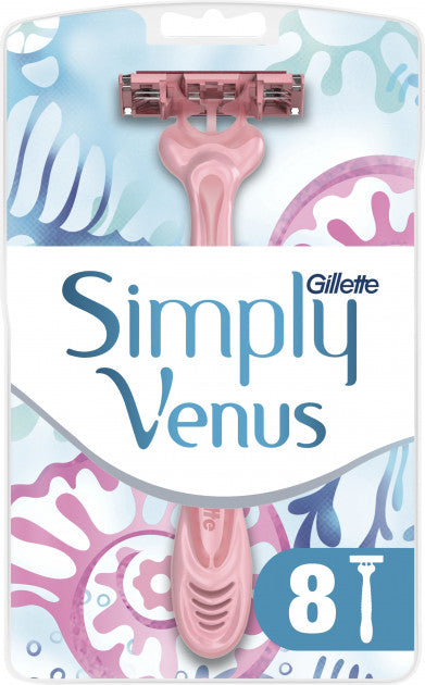 Gillette Simply Venus 3 Razors, 8 pcs