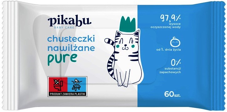 Pikabu Pure Baby Wet Wipes, 60 pcs