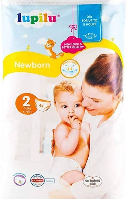 Lupilu Newborn Size 2 Baby Diapers, 3-6 kg, 44 pcs