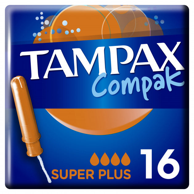 Tampax Compak Super Plus Tampons with Applicator, 16 pcs