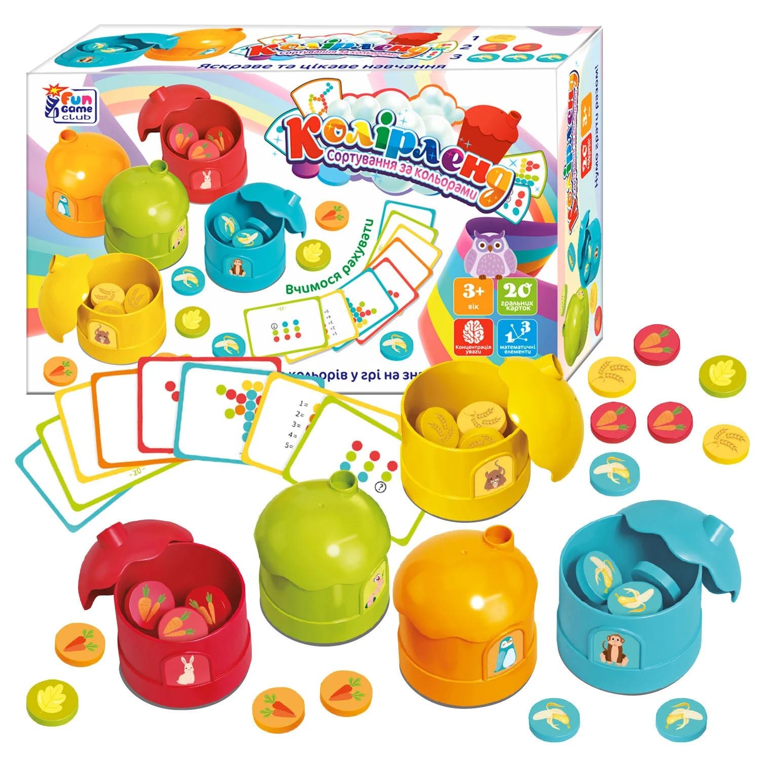 4 Fun Game Club Colorland 56703 Color Sorting Board Game