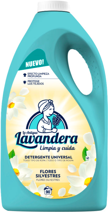 La Antigua Lavandera Wildflowers Liquid Laundry Detergent, 90 Loads, 4.5 L