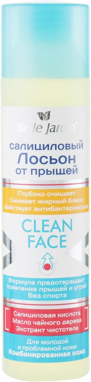 Belle Jardin Clean Face Salicylic Acne Lotion with Celandine Extract, 150 mL