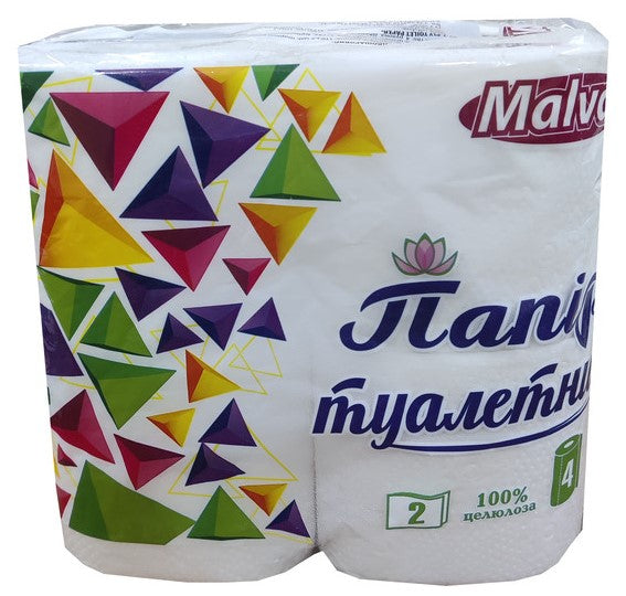 Malvar Abstract White 2-Ply Toilet Paper, 4 Rolls