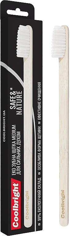 Coolbright Safe & Nature For the Strong in Spirit Medium Toothbrush, White
