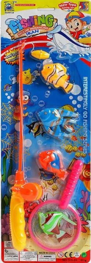 555-90 Magnetic Fishing Game Set with 4 Fish & Rod