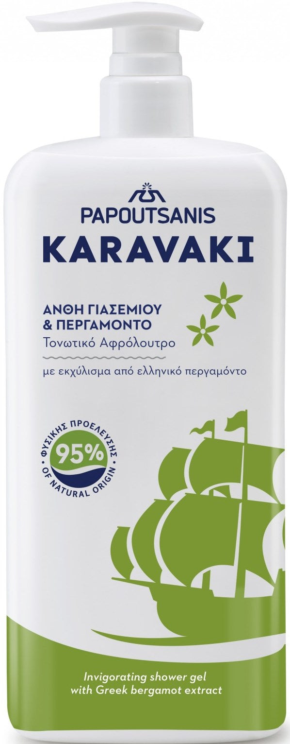 Papoutsanis Karavaki Jasmine & Bergamot Shower Gel, 750 mL