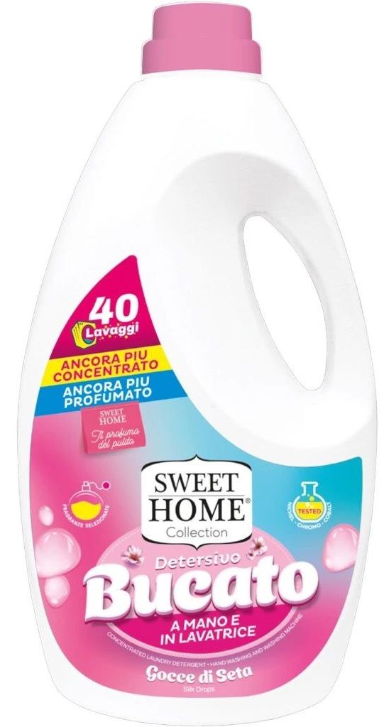 Sweet Home Silk Softness Liquid Laundry Detergent, 40 Loads, 2 L