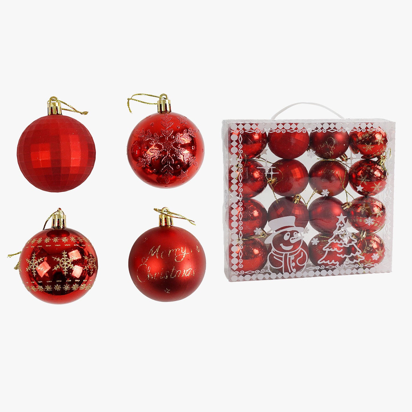 C 67395 Christmas Ball Ornaments, 6 cm Diameter, 16 pcs