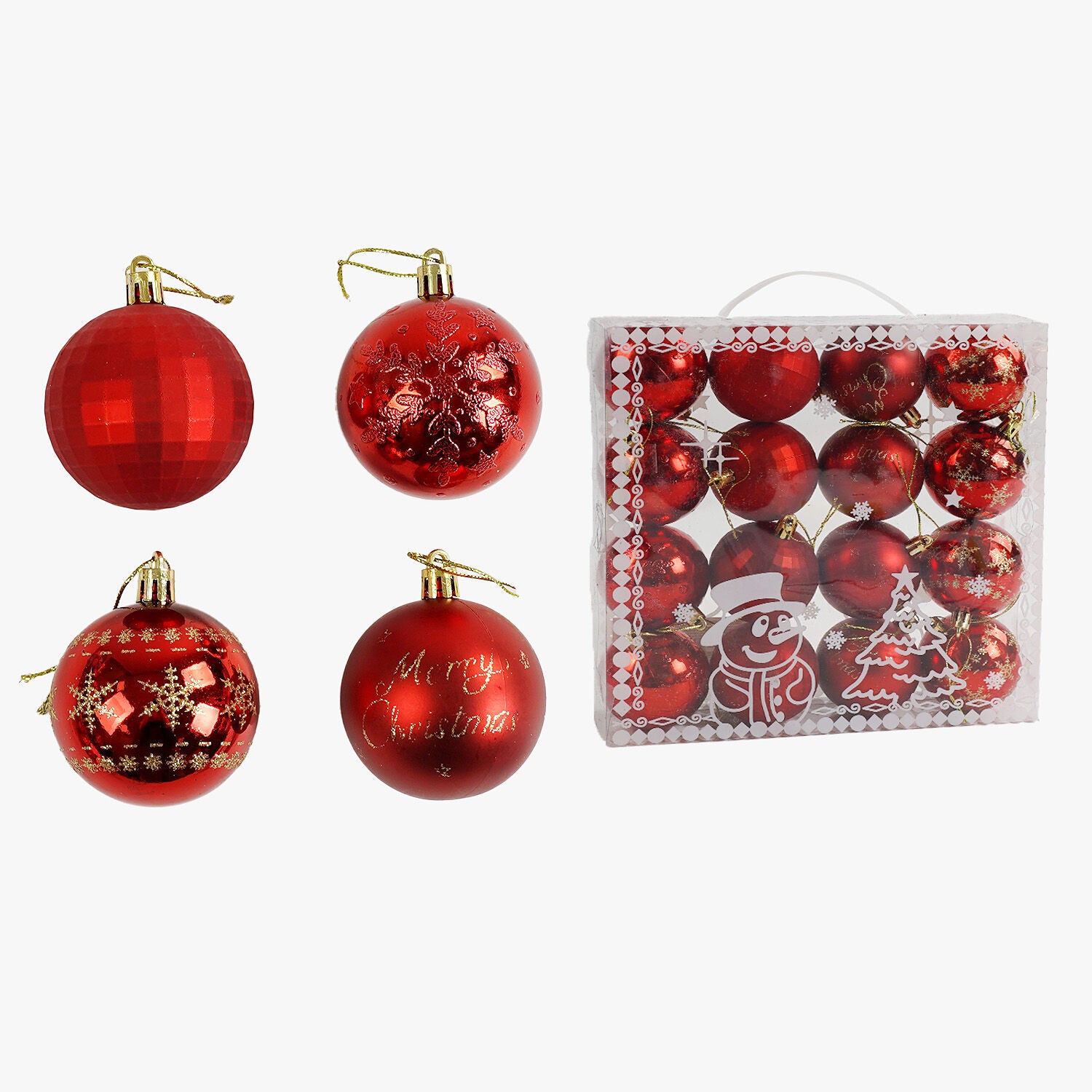 C 67395 Christmas Ball Ornaments, 6 cm Diameter, 16 pcs