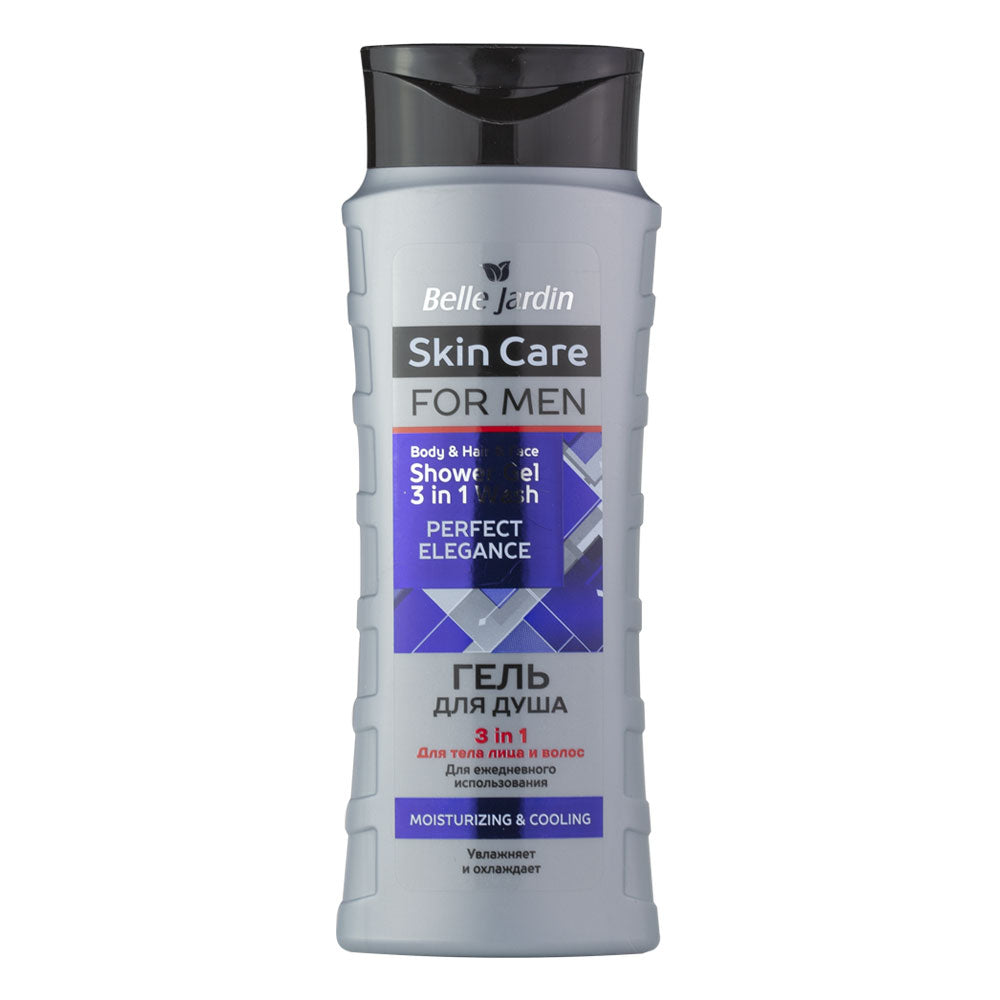 Belle Jardin Skin Care for Men Perfect Elegance 3-in-1 Shower Gel, 420 mL