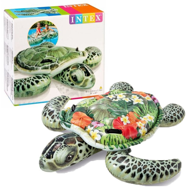 Intex 57555 Turtle Inflatable Air Mattress for Ages 3+, 191 x 170 cm