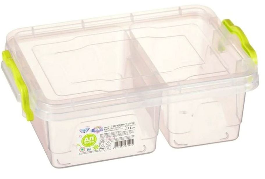Al-Plastik No. 2 Double Food Storage Container, 0.42 L + 0.61 L, 1.03 L