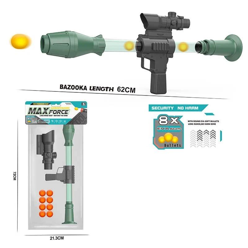 115-4 Pump-Action Toy Blaster with Optical Sight & 8 Balls