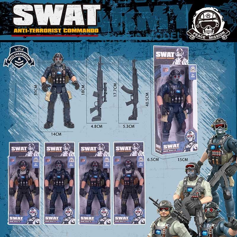 SWAT 8910 F5 Soldier Figure with Removable Accessories & Rifle