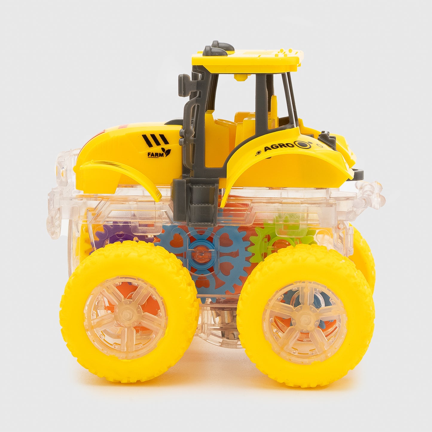 YM 1112 F Friction-Powered Tractor with Lights, Rotating Gears & Rubber Wheels - Image 2
