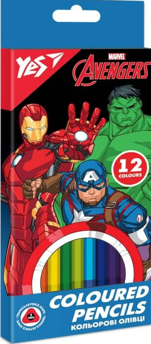 Yes 290664 Marvel Avengers Colored Pencils, 12 Colors