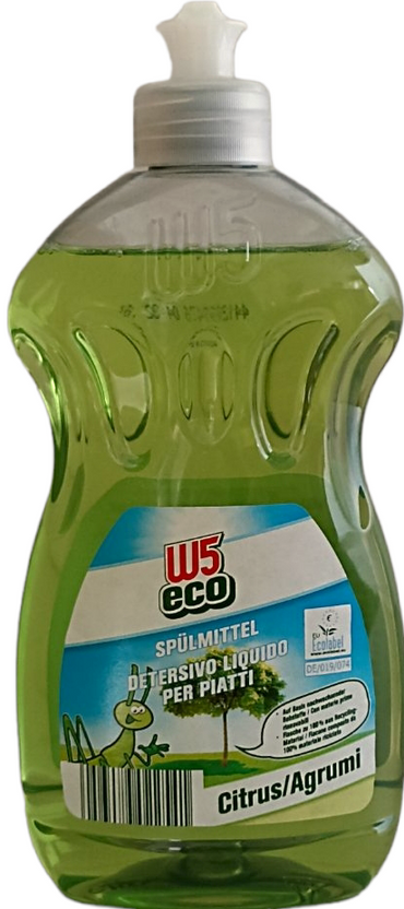 W5 Eco Citrus Dishwashing Liquid, 500 mL - Image 2
