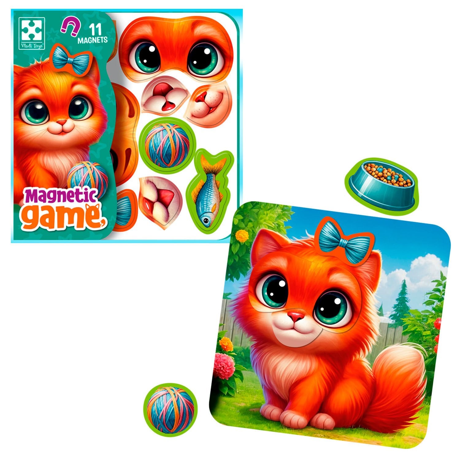 Vladi Toys VT3220-05 Kitten Emotions Magnetic Educational Game
