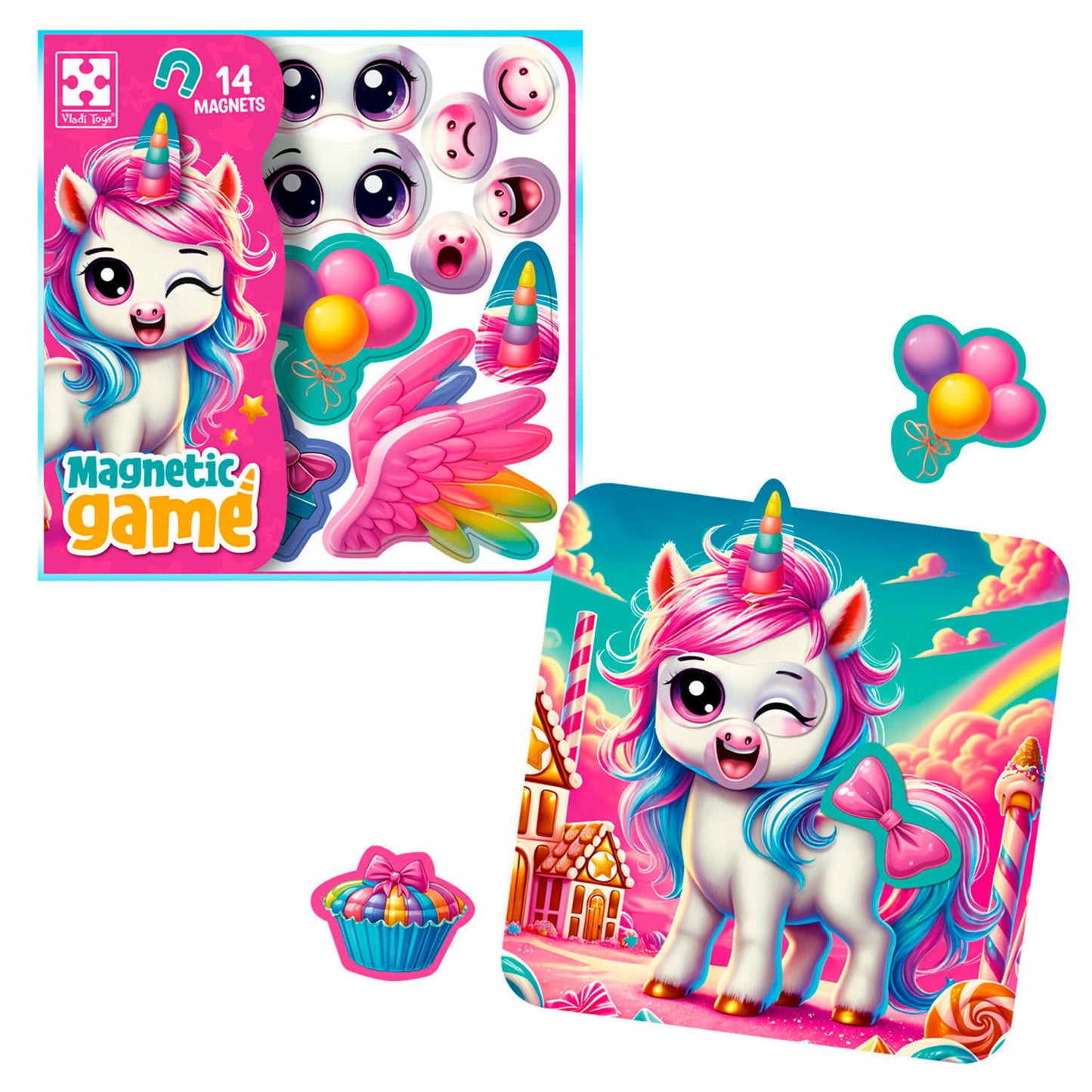Vladi Toys VT3220-01 Unicorn Emotions Magnetic Educational Game