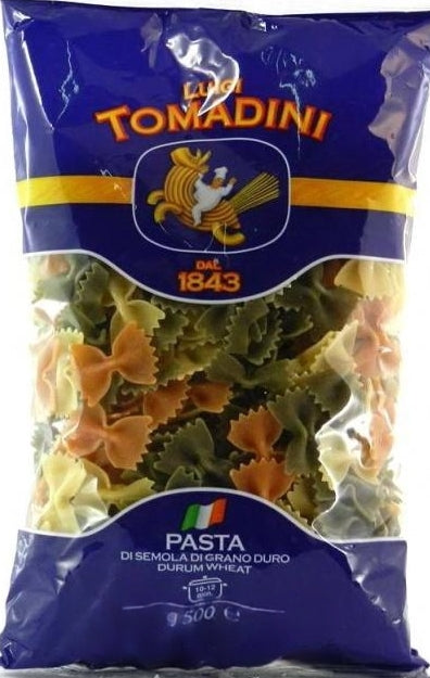 Luigi Tomadini No. 77 Farfalle Tricolore Pasta, 500 g