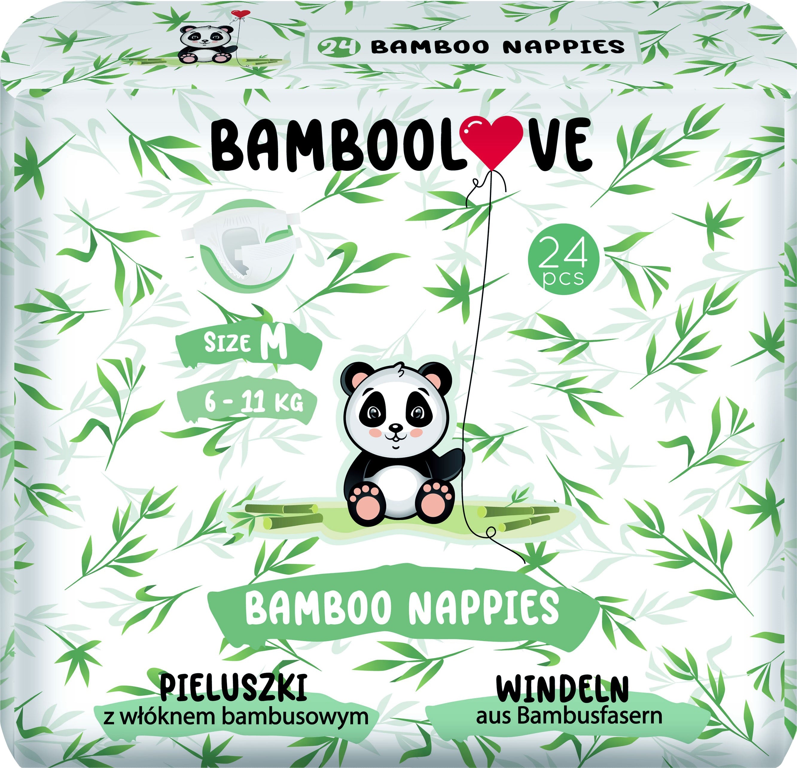 Bamboolove M Baby Diapers, 6-11 kg, 24 pcs