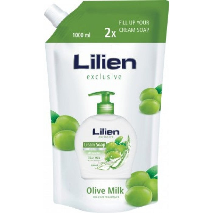 Lilien Olive Milk Liquid Cream Soap Refill Pouch, 1 L