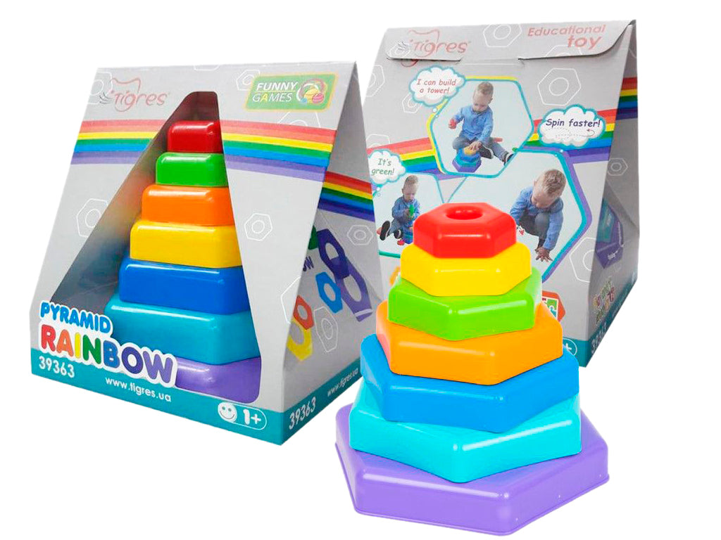 Tigres 39363 Rainbow Stacking Ring Toy in Box