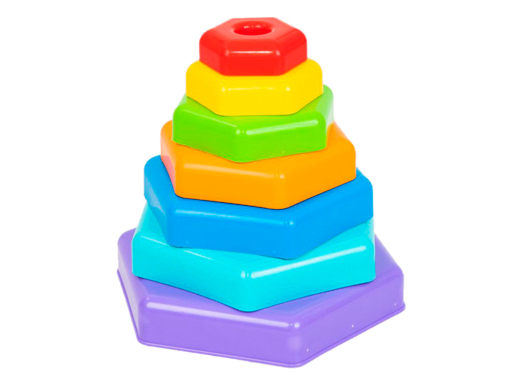Tigres 39363 Rainbow Stacking Ring Toy in Box - Image 2