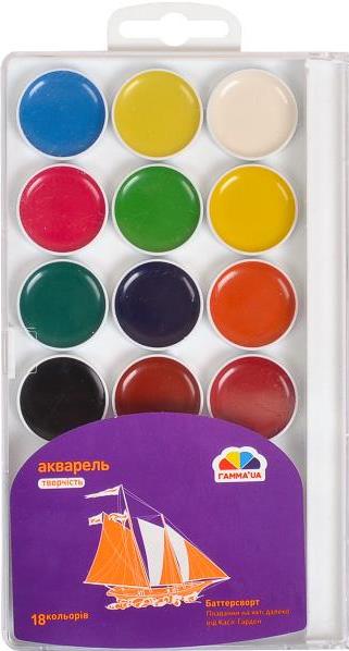 Gamma Creativity 400104 Watercolor Paint Set, 18 Colors