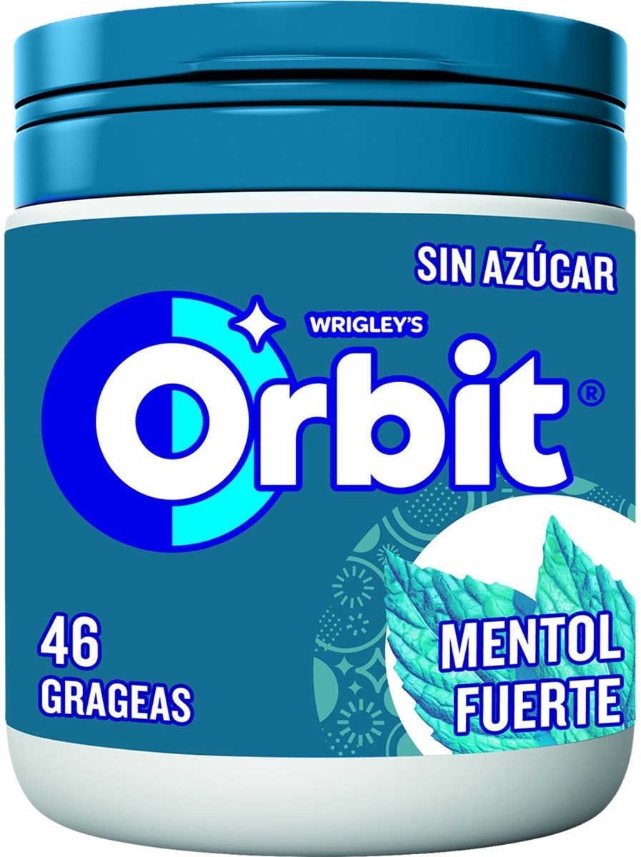 Orbit Strong Menthol Chewing Gum Jar, 46 pcs, 64 g