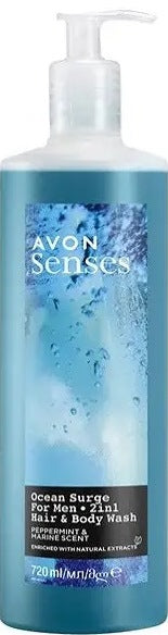 Avon Senses For Men Ocean Surge 2-in-1 Shower Gel, 720 mL