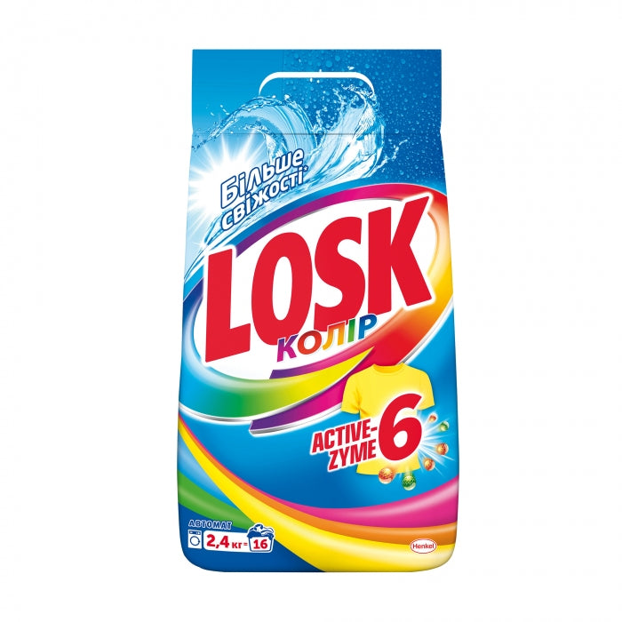 Losk Color Automatic Laundry Detergent Powder, 2.4 kg