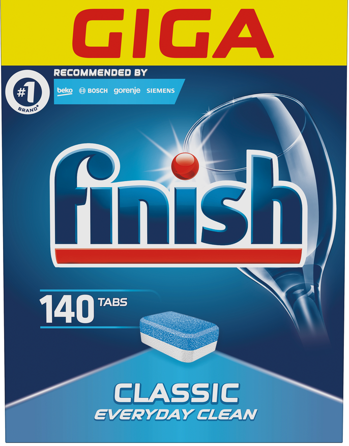 Finish Classic Dishwasher Tablets, 140 pcs, Priced per Piece