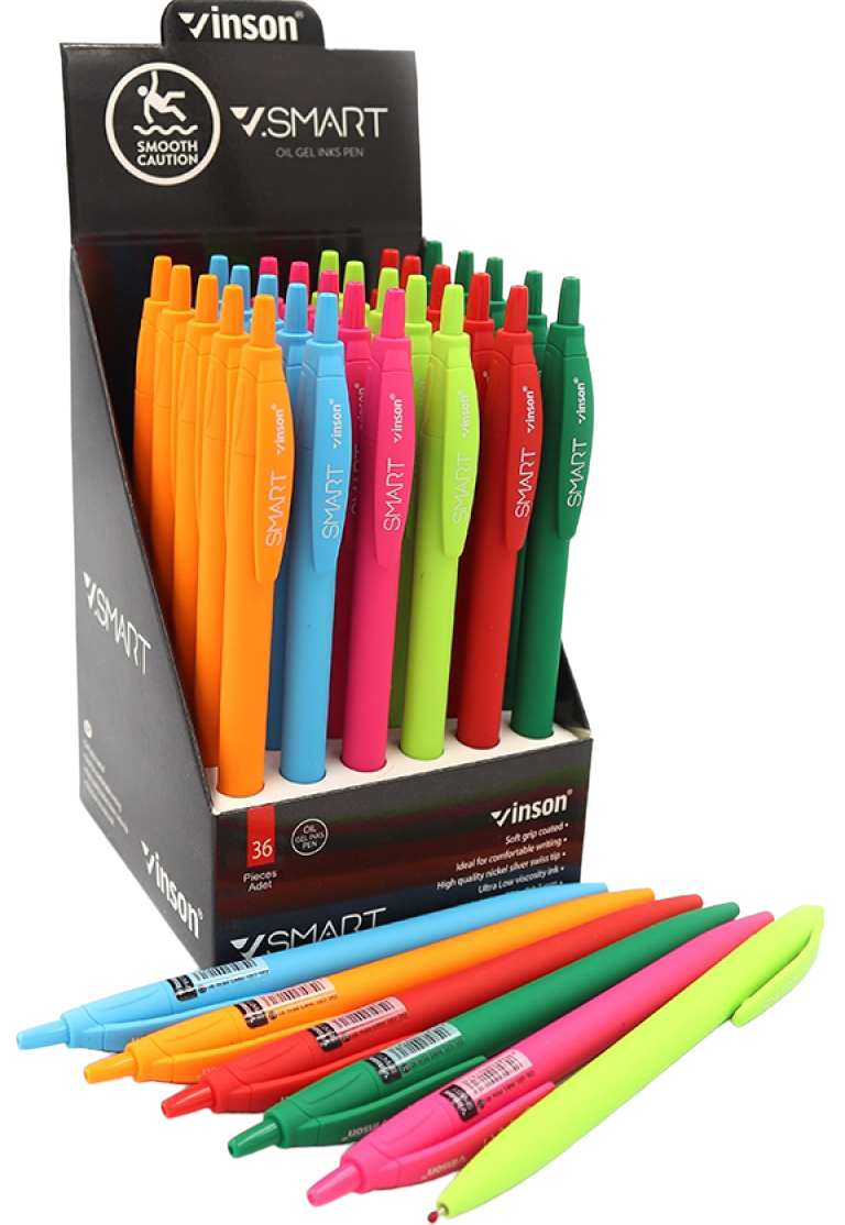 Vinson Smart R1 Retractable Blue Oil-Based Ballpoint Pen, 0.7 mm