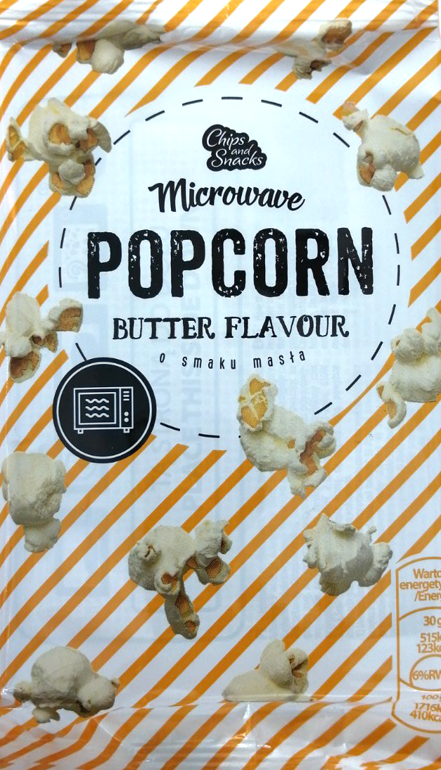 Chips and Snacks Butter-Flavored Microwave Popcorn, 100 g