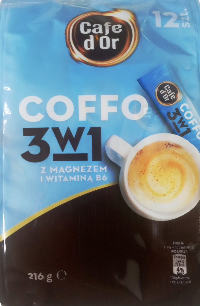 Cafe d'Or 3-in-1 Instant Coffee with Magnesium & Vitamin B6 Stick, 18 g - Image 2