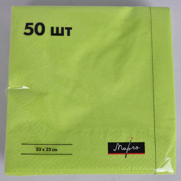 Margo Lime Green 2-Ply Table Napkins, 33 x 33 cm, 50 pcs - Image 2